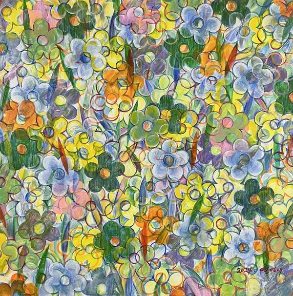 ▲ 연영애, Overlap Spring Breeze, Acrylic On Canvas, 91×91cm, 2024